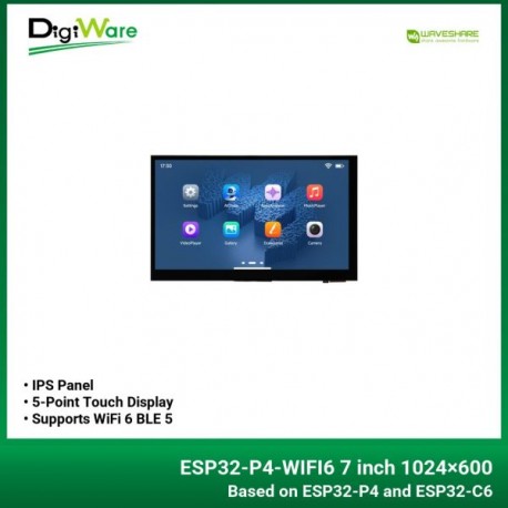 ESP32-P4-WIFI6 7 inch 1024×600 5-Point Touch Display Development Board Based ESP32-P4 and ESP32-C6 Supports WiFi 6 BLE 5
