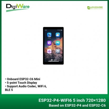 ESP32-P4-WIFI6 5 inch 720×1280 5-point Touch Display Development Board Based ESP32-P4 and ESP32-C6 Audio Codec WiFi 6 BLE 5