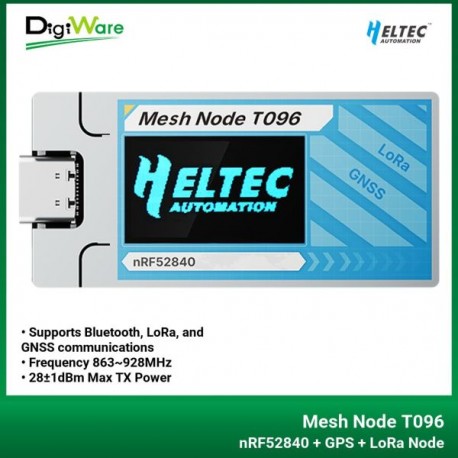 Mesh Node T096 nRF52840 + GPS + LoRa Node, Meshtastic, MeshCore and LoRaWAN Compatible 902-928MHz