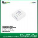 2 Channel WiFi AC Relay Support ESPHome and Home Assistant Built-in Power Meter