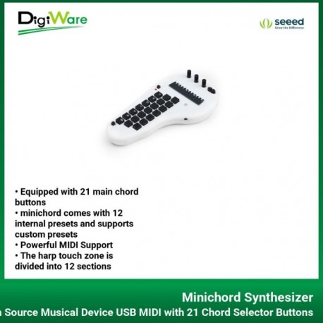 Minichord Synthesizer - Open Source Musical Device USB MIDI with 21 Chord Selector Buttons