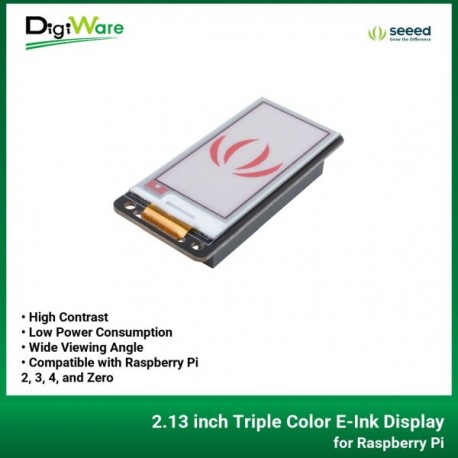 2.13 inch Triple Color E-Ink Display for Raspberry Pi