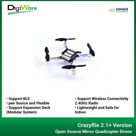 Crazyflie 2.1+ Version Open Source Mirco Quadcopter Drone Support Bluetooth5 LE Robotics Suitable for Indoor/Small Space/High D
