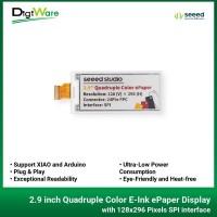 2.9 inch Quadruple Color E-Ink ePaper Display with 128x296 Pixels SPI interface Support XIAO and Arduino