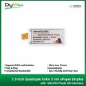 2.9 inch Quadruple Color E-Ink ePaper Display with 128x296 Pixels SPI interface Support XIAO and Arduino