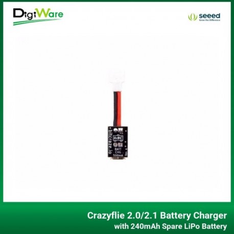 Crazyflie 2.0/2.1 Battery Charger with 240mAh Spare LiPo Battery, Single-cell Li-Po battery based on MCP73832