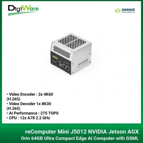 reComputer Mini J5012 NVIDIA Jetson AGX Orin 64GB Ultra Compact Edge AI Computer with GSML