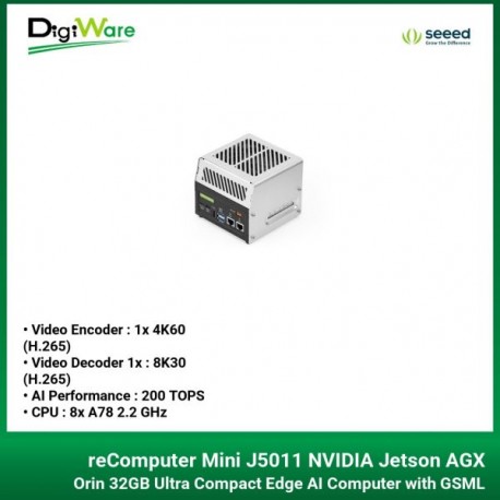 reComputer Mini J5011 NVIDIA Jetson AGX Orin 32GB Ultra Compact Edge AI Computer with GSML