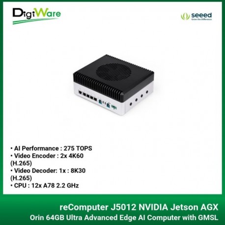 reComputer J5012 NVIDIA Jetson AGX Orin 64GB Ultra Advanced Edge AI Computer with GMSL