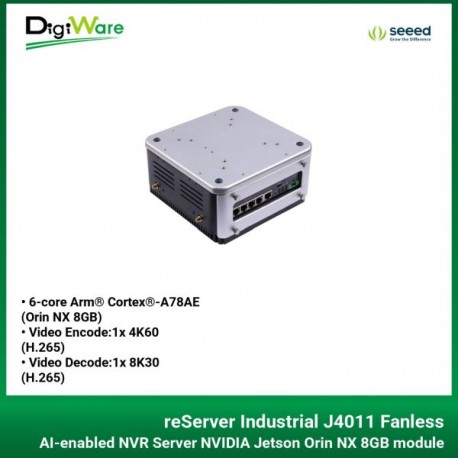 reServer Industrial J4011 Fanless AI-enabled NVR Server NVIDIA Jetson Orin NX 8GB module