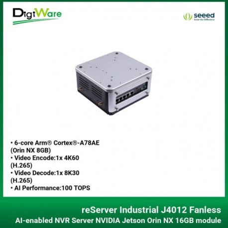 reServer Industrial J4012 Fanless AI-enabled NVR Server NVIDIA Jetson Orin NX 16GB module
