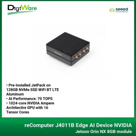 reComputer J4011B Edge AI Device NVIDIA Jetson Orin NX 8GB module Pre-installed JetPack on 128GB NVMe SSD WiFi BT LTE Aluminum