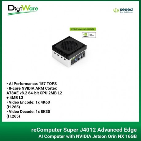 reComputer Super J4012 Advanced Edge AI Computer with NVIDIA Jetson Orin NX 16GB