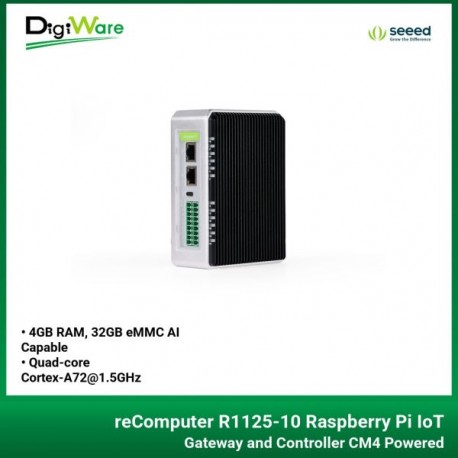 reComputer R1125-10 Raspberry Pi IoT Gateway and Controller CM4 Powered 4GB RAM, 32GB eMMC AI Capable