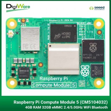 Raspberry Pi Compute Module 5 (CM5104032) - 4GB RAM 32GB eMMC 2.4/5.0GHz WiFi Bluetooth 5.0