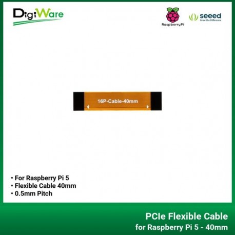 PCIe Flexible Cable for Raspberry Pi 5 Suitable for Various Raspberry Pi 5 PCIe HATs - 40mm