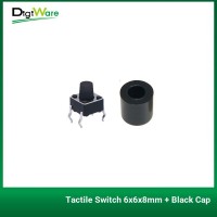 Tactile Switch 6x6x8mm + Black Cap