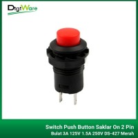 Switch Push Button Saklar On 2 Pin Bulat 3A 125V 1.5A 250V DS-427 Merah