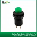 Switch Push Button Saklar On 2 Pin Bulat 3A 125V 1.5A 250V DS-427 Hijau