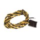 Kabel 2 x AWG26 kuning-hitam p45cm /w black housing 4p (used)