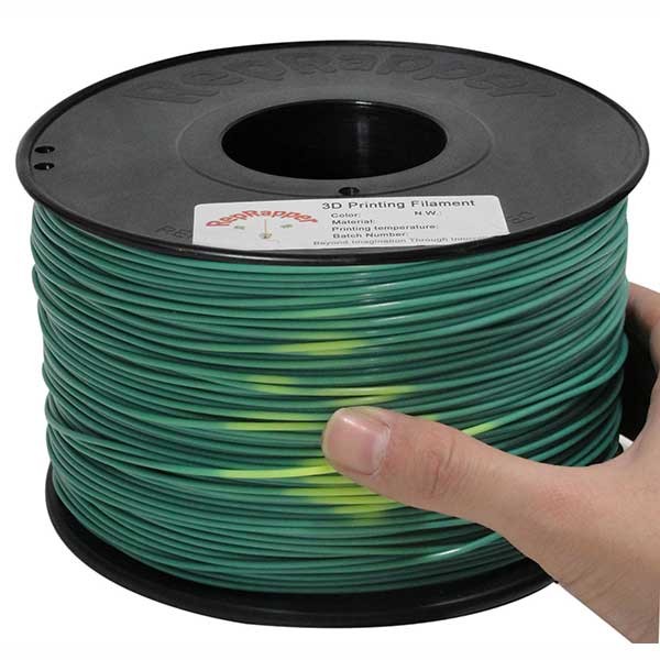 Filaments Temperature material ABS 1.75 Blue green to Yellow green