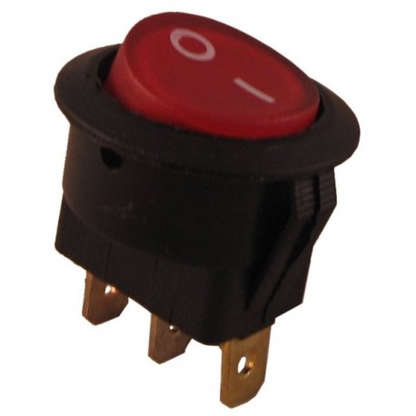 Rocker Switch Round 3 pin with SPST On Off Red LED 6A 220V