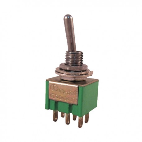 Toggle Switch DPDT 6 pin MTS-203 Hijau