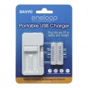 eneloop Portable USB Charger Sanyo (inc 2 pcs eneloop Ni-MH 2000 mAh AA size)