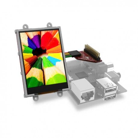 uLCD-32PTU-Pi - 3.2 inch LCD Pack for Raspberry Pi w/ Adaptor Shield + Cable