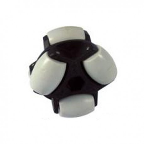 Roda Omni Wheel Plastik 58mm Hitam Abu