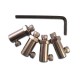 Nickel plated brass fittings to fit wheels on 4mm shaft. (4 pcs)