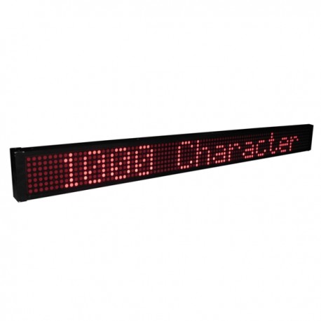 Moving Sign 144x10cm, 16 char, warna merah, PC &amp Keyboard