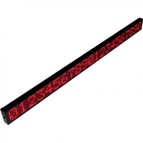 Moving Sign 190x10cm, 21 char, warna merah, PC &amp Keyboard