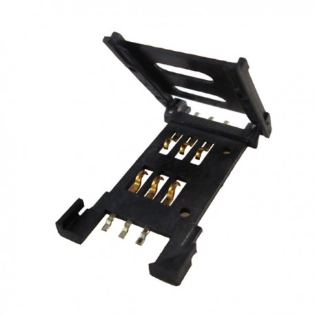 SIM Card Connector w/o switch (Flip type, 6 contact, SMT)