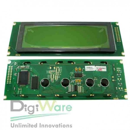 Graphic LCD 240x64 STN, Yellow Green Background, Yellow-Green Backlight, 180.0x62.0x12.3 mm