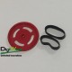 Plastic Wheel for Gear Motor Red with 2pcs Rubber Traction Band