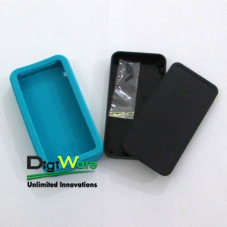 Plastic Case Silicon Cover Black Cyan 48.6x15.5x93.6mm CSS90N-OP-BC