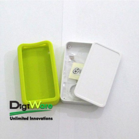 Plastic Case White Green 45x12x90mm with Battery Compartment