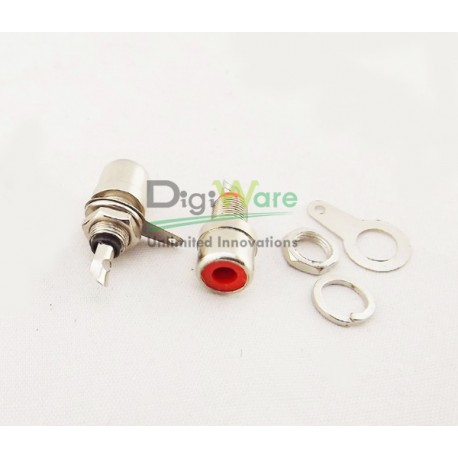 RCA Socket panel panjang 20.46mm (1 pin, merah &amp hitam)