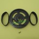 Plastic Wheel for Gear Motor Black with 2pcs Rubber Traction Band