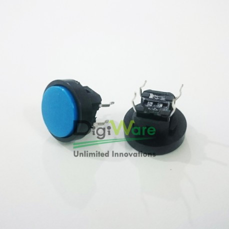 Tactile Switch Round 12mm 4 pin Blue Color