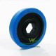 BaneBots Wheel, 1-7/8&quot x 0.4&quot, 1/2&quot Hex Mount, 50A, Black/Blue T40P-195BA-HS4