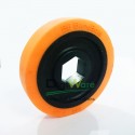 BaneBots Wheel, 1-7/8&quot x 0.4&quot, 1/2&quot Hex Mount, 40A, Black/Orange T40P-194BO-HS4