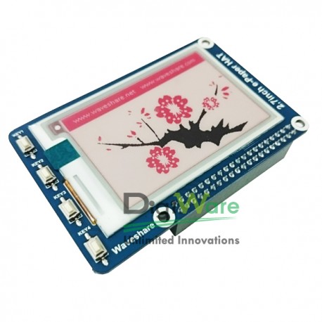 264x176, 2.7inch e-ink e-paper display HAT for Raspberry Pi, three color