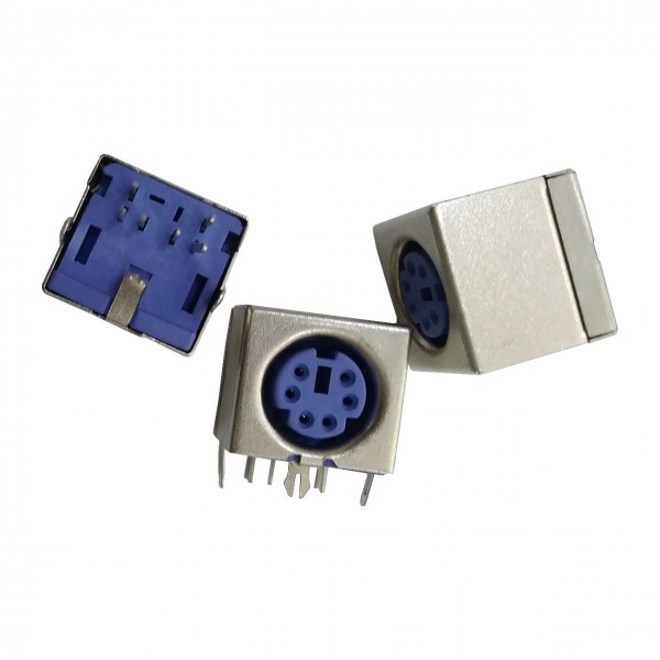 10PCS Mini 6-Pin Female PCB Mount PS2 Jack Connector For Mouse/Keyboard (Purple)