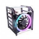 Rack Tower for Raspberry Pi & Jetson Nano 4 layer acrylic case with RGB fan for cluster and NAS