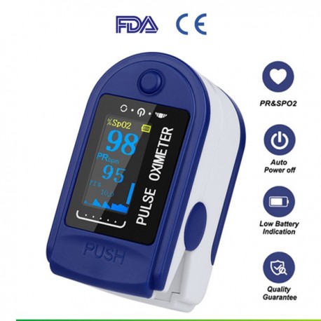 Oxymeter Oximeter Pulse Pengukur Oksigen Darah Detak Jantung Blue