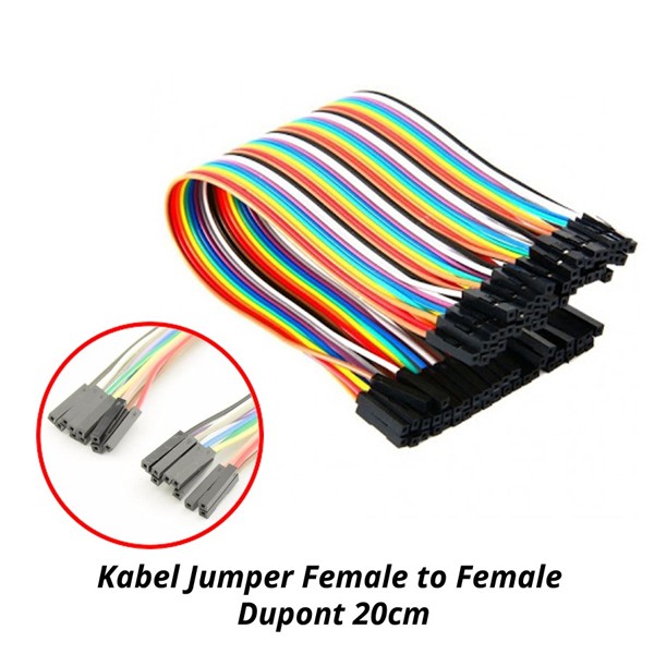 40-Pack Dupont Female To Female Jumper Wires – 20cm Each – Breadboard Cables