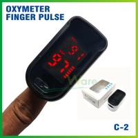 Oxymeter Oximeter Pulse Pengukur Oksigen Darah Detak Jantung Black White C2 LED