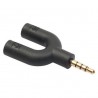 U Shape Splitter Jack 3.5mm Male to Dual Female Microphone